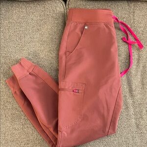 FIGS mauve jogger scrub pants